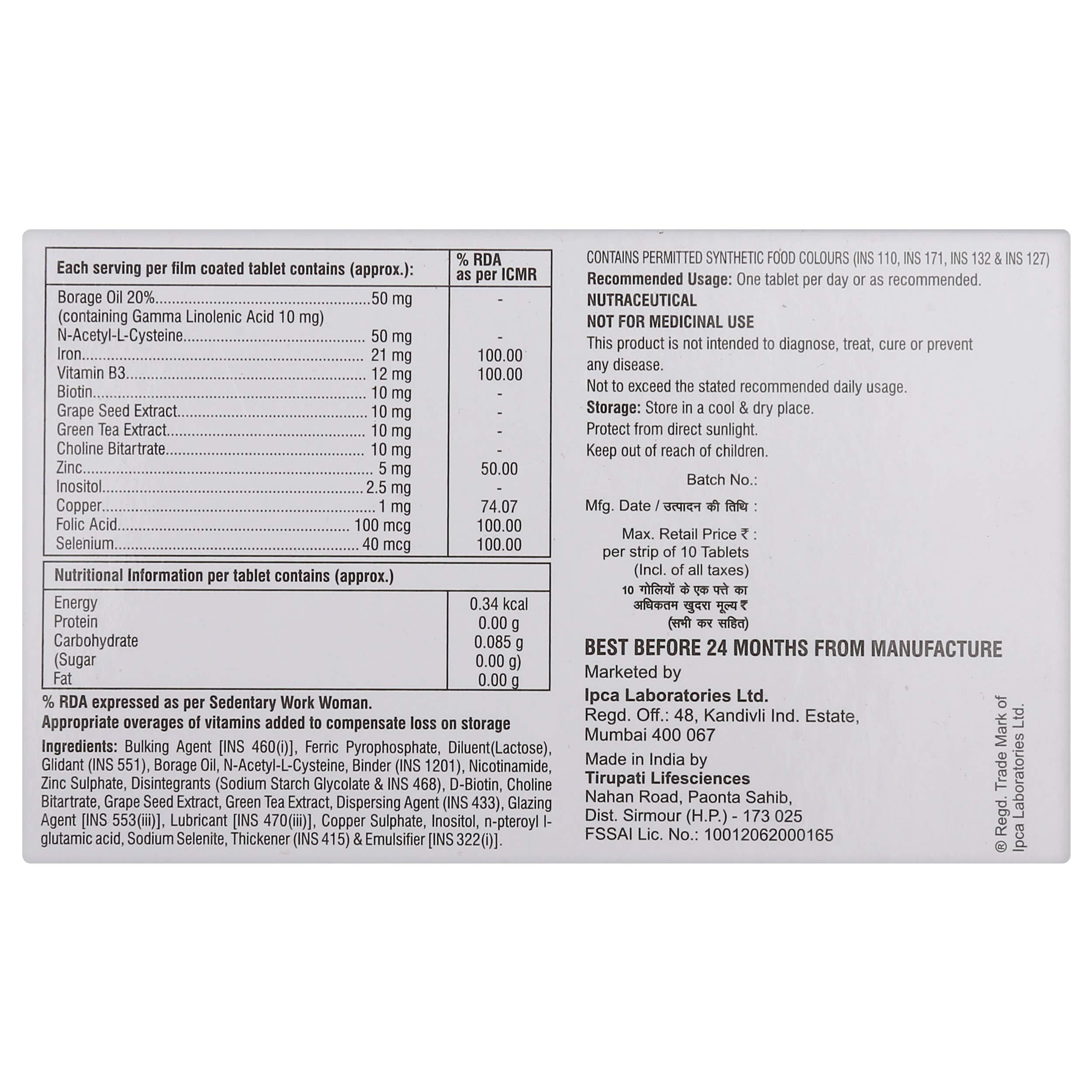 IPCA Keraglo Eva - Blister Pack of 10 Tablets