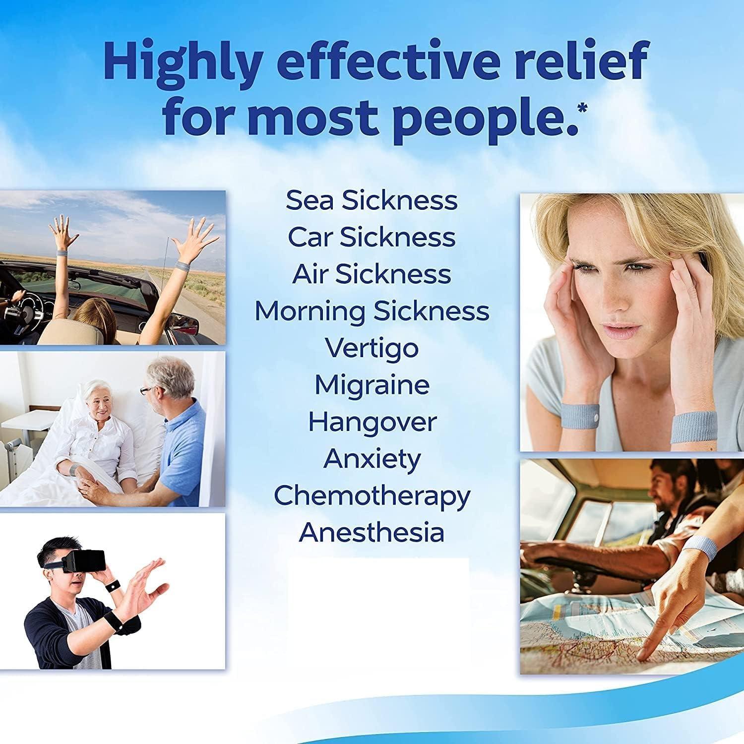 Mediexchange Mediexchange Anti-Nausea Wristband for Anxiety, Travel, Sea, Car, Air Sickness Relief Handband (Grey, Pack of 1)