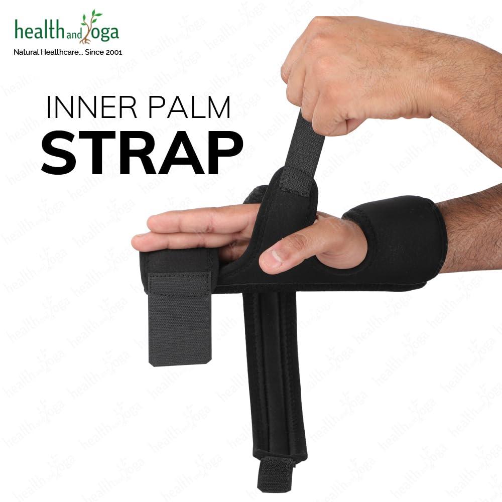 HEALTHANDYOGA HealthAndYoga GuardNHeal Boxer Finger Splint (M) -Ulnar Gutter Contraption with Straps & Aluminium Strip- Protects & Immobilizes 4th & 5th Fingers- For Fracture, Sprain - Fits Both Left & Right Hands