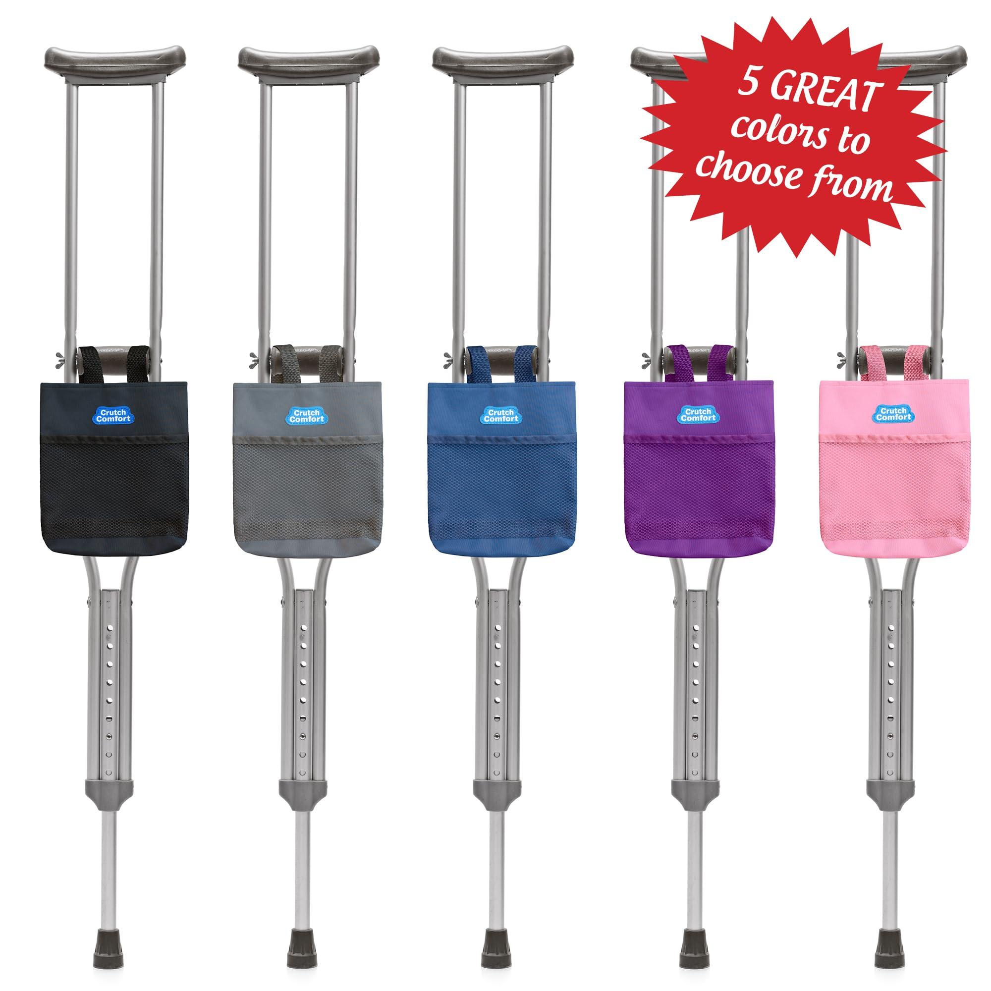 Top Glides Large Universal 2-Pocket 8\"x9\" Crutch Bag/Tote/Pouch (Purple)