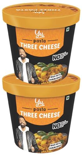 Yu Foodlabs Yu Foodlabs Instant Pasta - Ready To Eat - 2 Three Cheese Flavour - Instant Meal - No Preservatives - 100% Natural & Veg - Instant Food In 4 Mins - (Pack Of 2) - Natural, 130 Gm