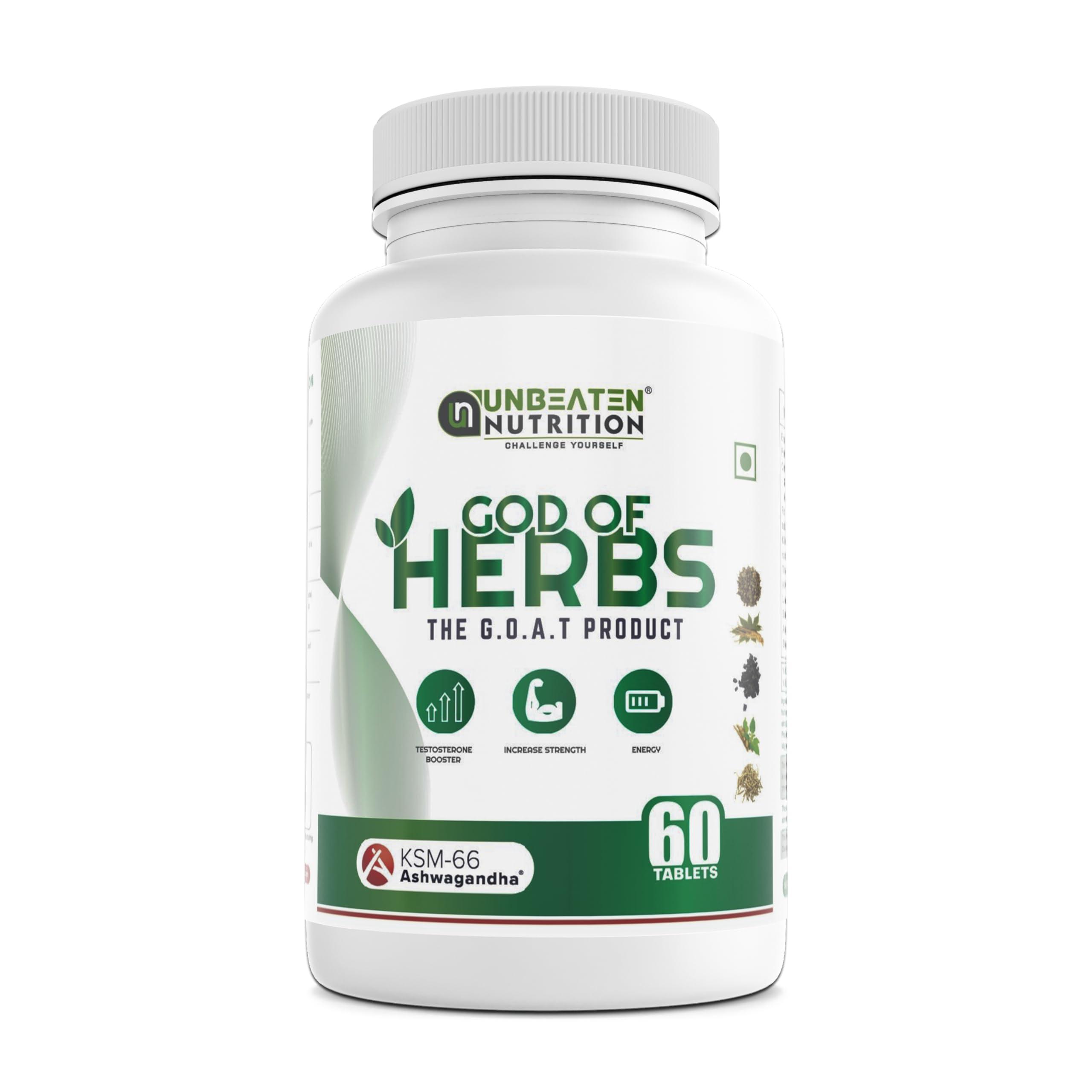 unbeaten nutrition God of herbs, Unbeaten Nutrition\'s Herbal Energy Boost(Tablets for Vitality and Strength)