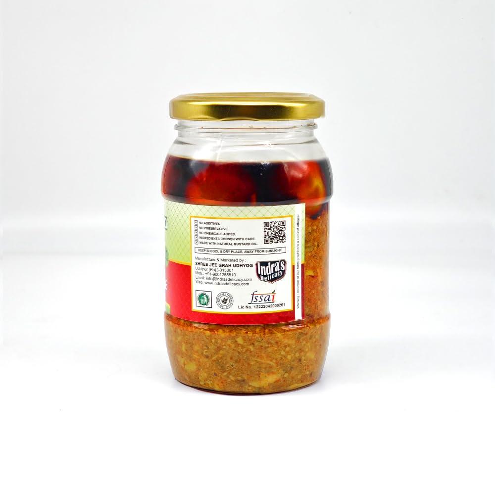 Indra\'s Delicacy Indra\'s Delicacy Gunda Pickle - 400 Grams | Khatta-Meetha Gunda Achaar | Hot, Tangy, Sour, & Spicy Gunda Pickle | Achaar | Homemade spicy Green Gunda Pickle | No Artificial Preservatives & Colors