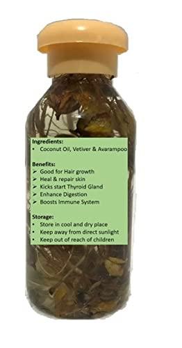 Western Ghats Organics 100% Natural wood pressed Coconut Oil with Vetiver & Avarampoo (Cassia auriculata) (Western Ghats Organics) (1000 ml)