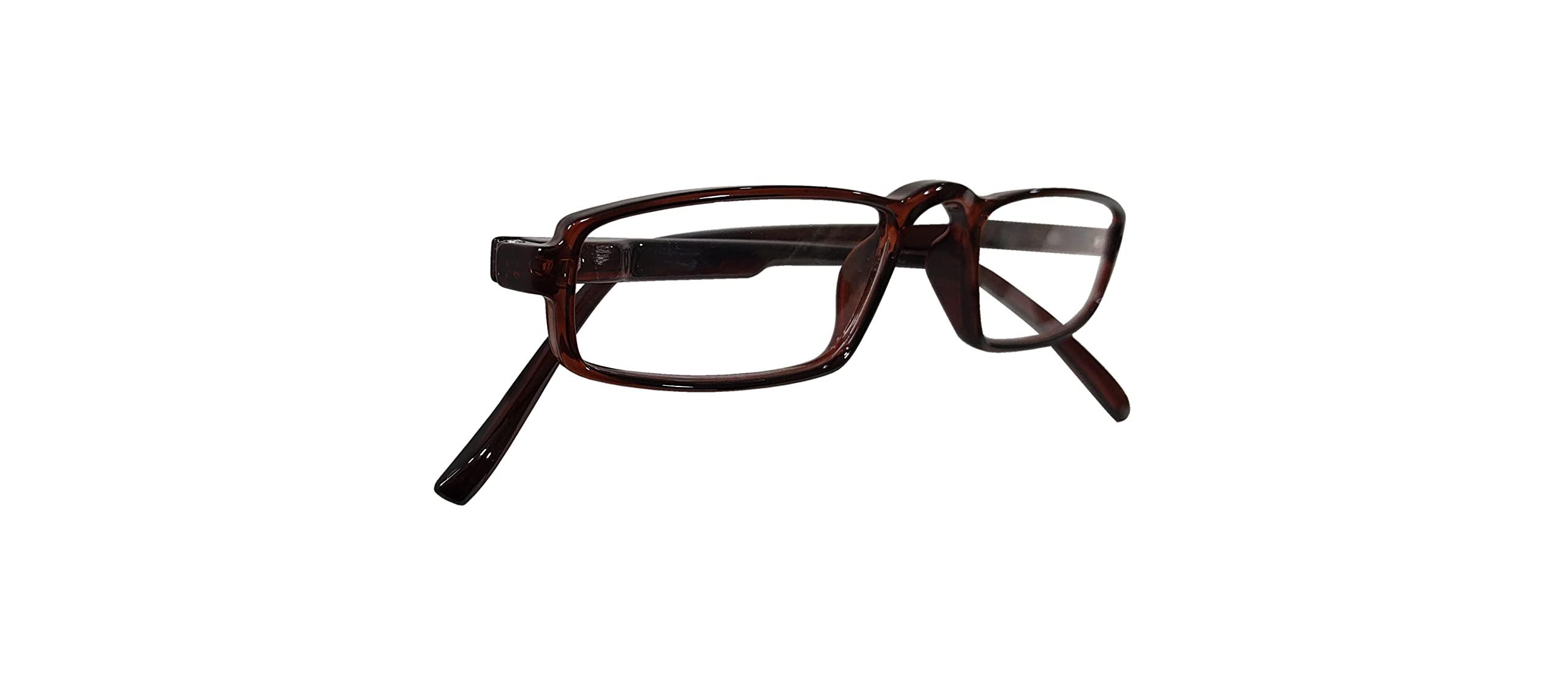 N Specs N Specs near reading glasses for men & women rectangle red colored tr half frame with unbreakble fiber glasses (+1.00)