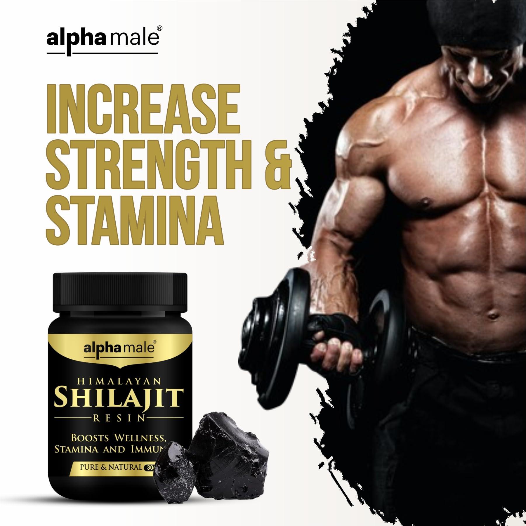 ALPHA MALE Alpha Male Pure Shilajit Resin - 30 GM|Natural Pahadi Shilajeet for Endurance Strength & Energy Boost