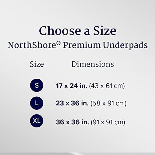 NorthShore NorthShore Premium Blue Disposable Underpads (Chux), Large Size 23 x 36, Pk/25