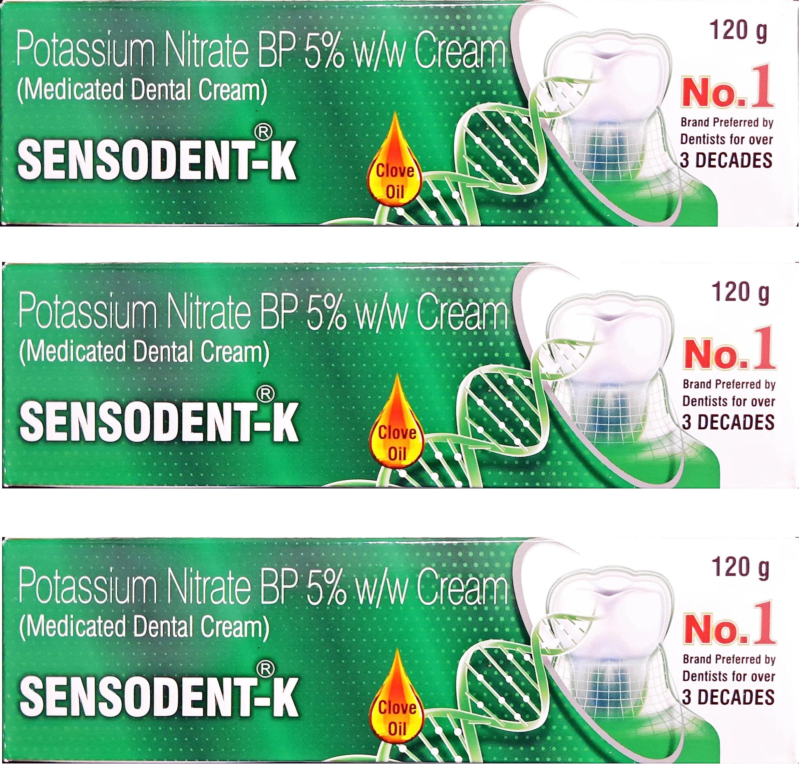 Sensodent-K Sensodent K Medicated Dental Cream - For Sensitive Teeth - Pack Of 3 (120 Gram)