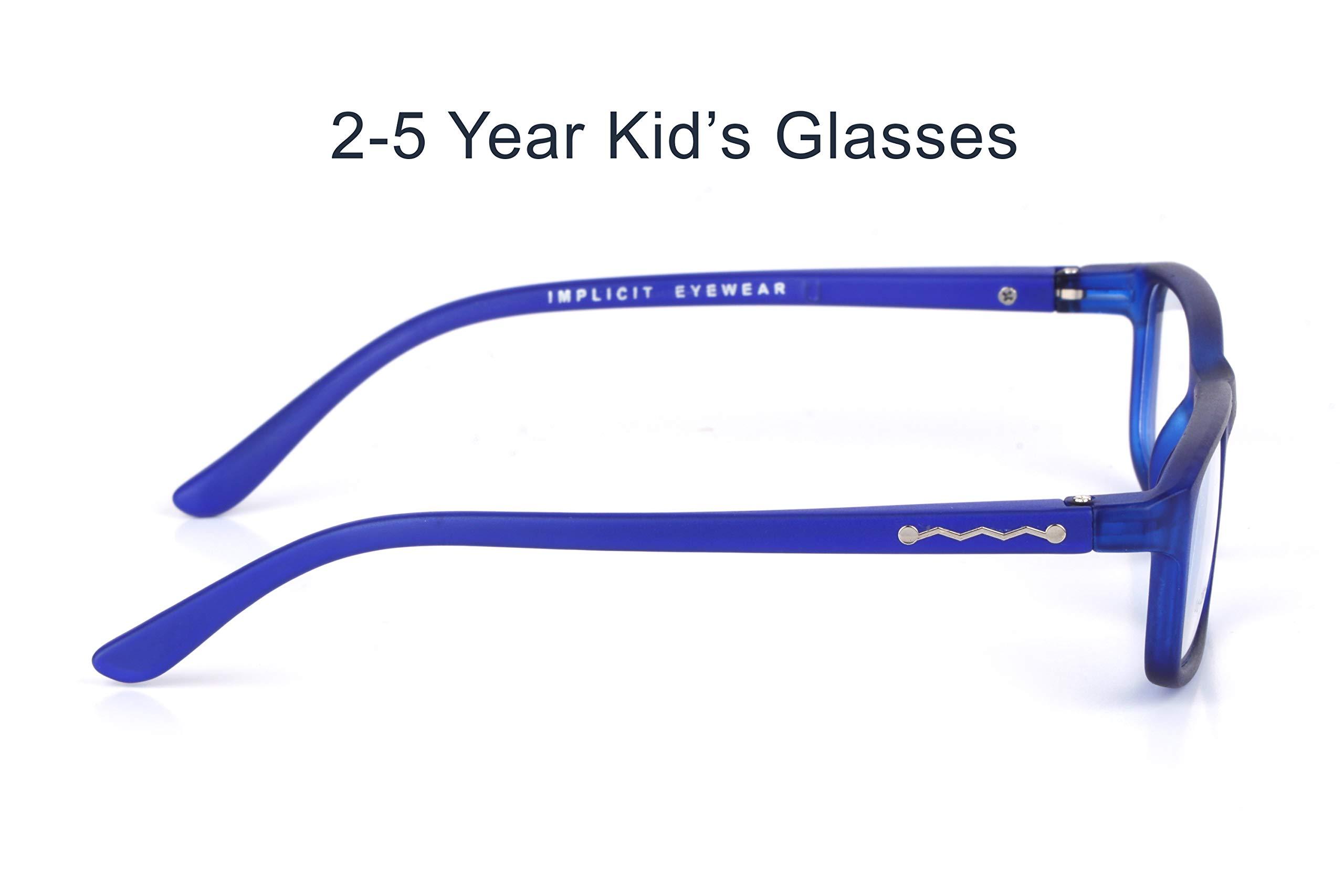 IMPLICIT Implicit® Zero Power Computer Glasses Spectacles With Blue Cut for Kids, Anti Glare Coating for Eye Protection & Anti Eyestrain (Blue)
