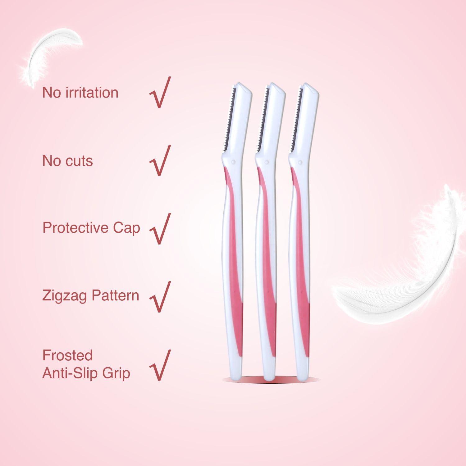Nivve Nivve Reusable Face Razor for Women Facial Hair- 3 Razors | Instant & Painless Hair Removal | For Eyebrows, Upper Lip, Forehead, Peach Fuzz, Chin and Sideburns (1)