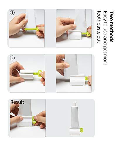 MoHern MoHern Plastic Toothpaste Squeezer, 4 Pcs Toothpaste Tube Squeezers, Multi-Purpose Toothpaste Dispenser, Rolling Toothpaste Holder Stand