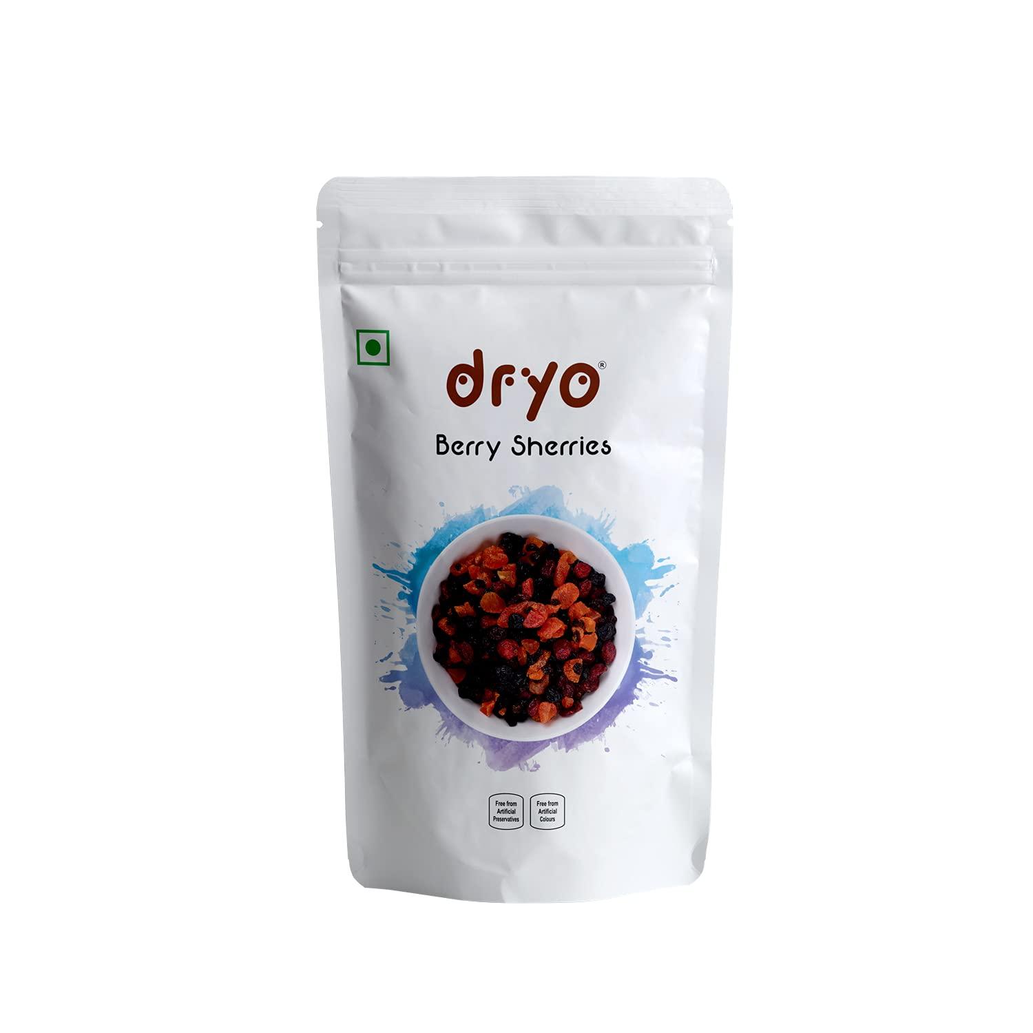 dryo Dryo Healthy Snack Berries Sherries Mix Dried Berries (Cranberries, Blueberries, Strawberries, Black Currants) for Kids and Adult (Pack of 1) - 200 g