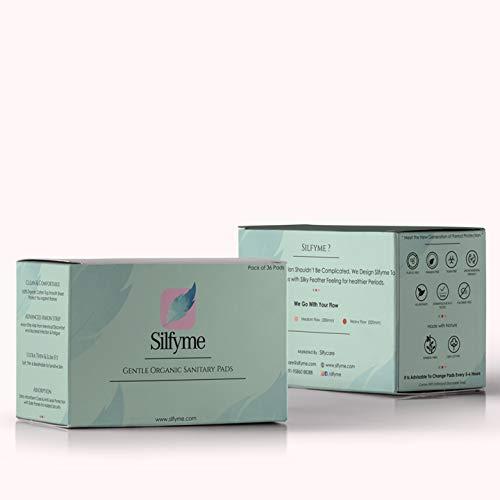 Silfyme Silfyme® Organic Biodegradable Sanitary Pads Made of 100% Organic cotton & Bamboo Fibre - Rash-Free | Plastic Free | Paraben Free | Toxin Free | Chlorine Free - Pack of 30 (All Medium Flow)