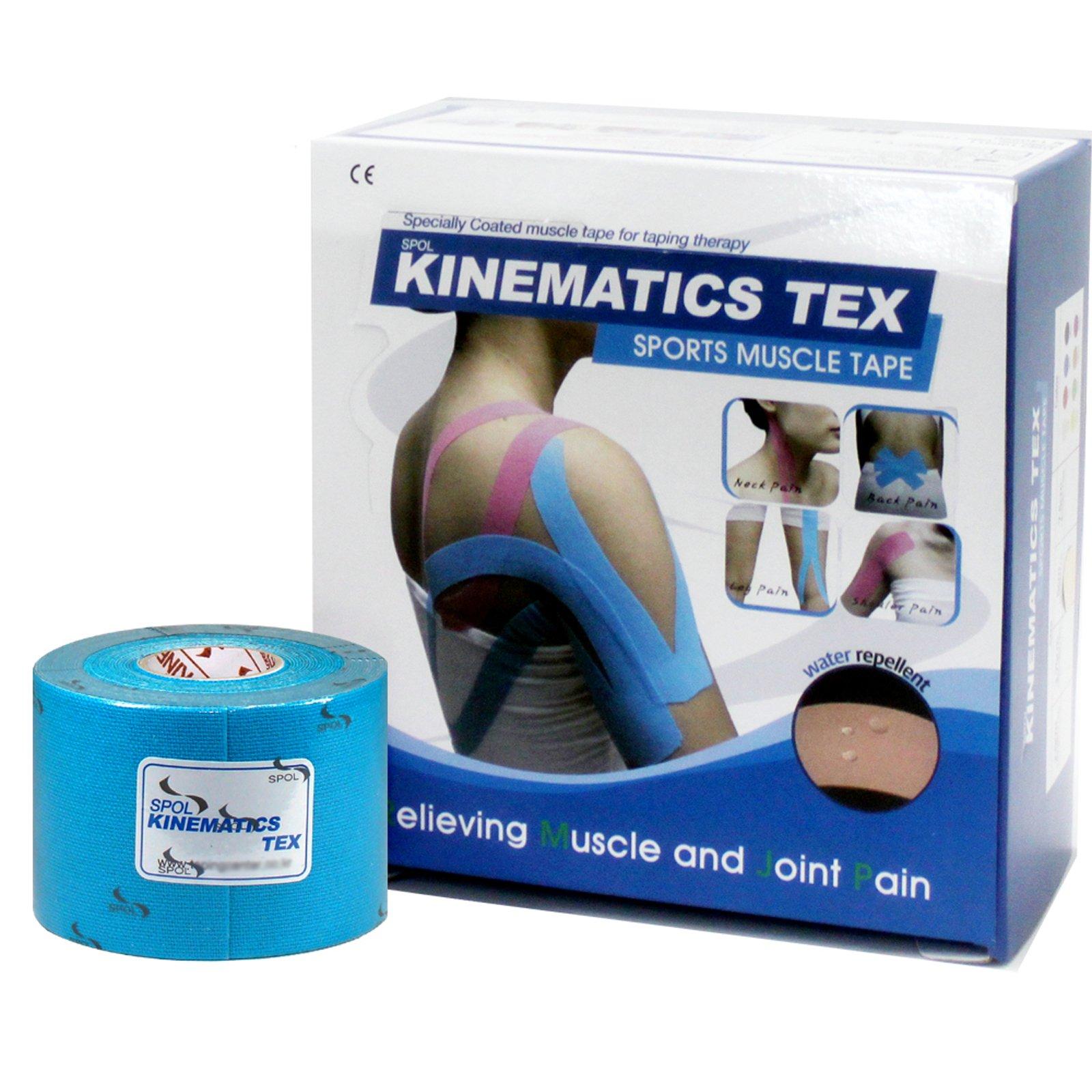 Spol Spol Kinematics Tex Sports Muscle Kinesiology Tape (5cmx5mtr, Blue)