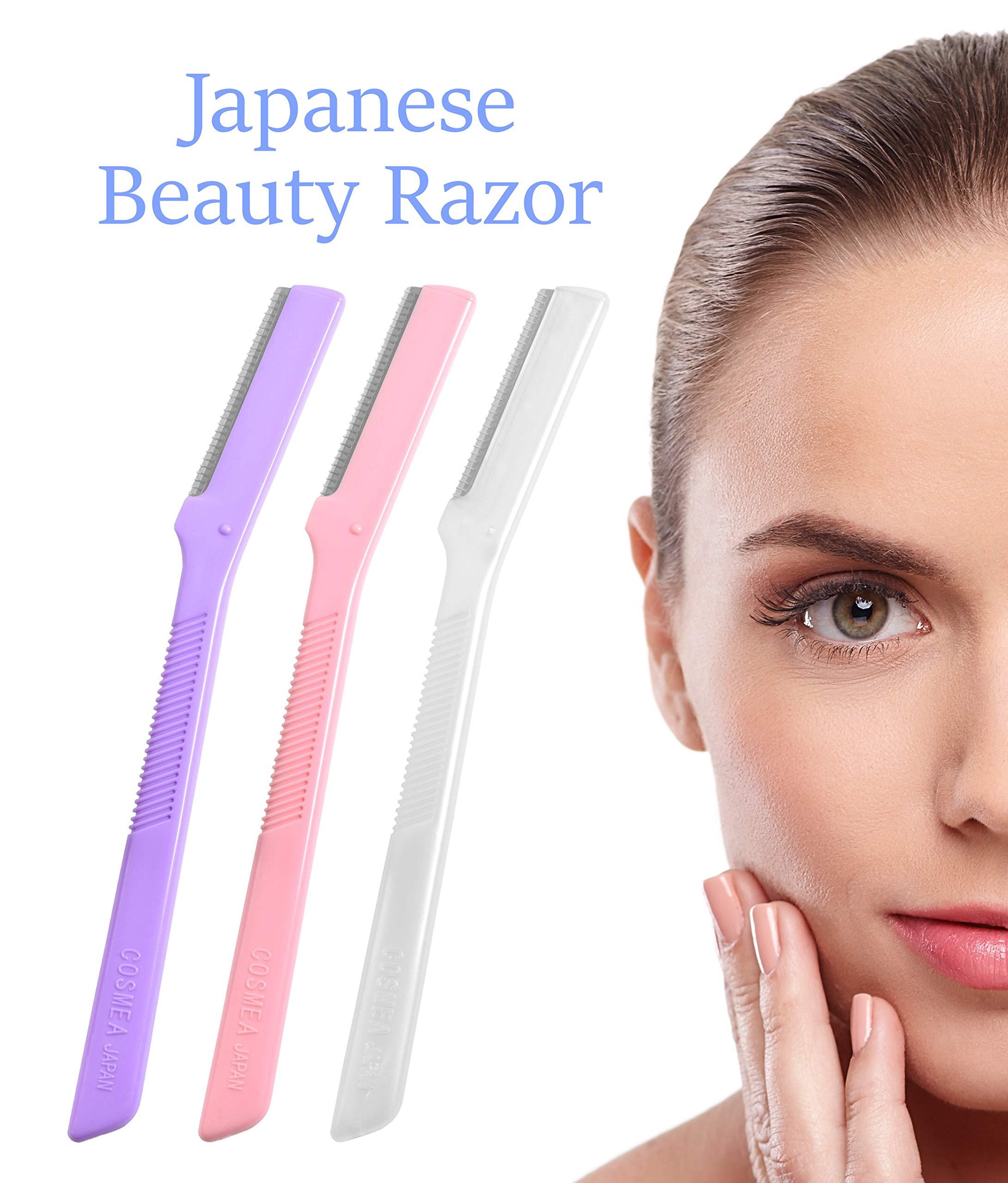 Product of Gifu Japan Seki Japan Face Beauty Trimmer, Women\'s Facial Razor, Disposable Facial Hair Removal Groomer, with Safety Cover, 3 Pieces