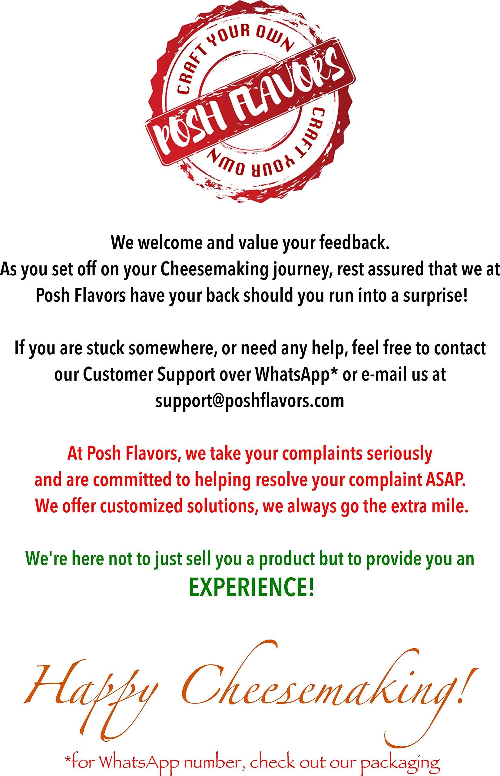 Alla's Posh Flavors Alla\'s Posh Flavors Cheesemaking Liquid Veg Rennet | 100% VEG | Make Mozzarella & Burrata starting from 1 Litre Milk | 3 drops per liter | 5 ml Plastic Dropper Bottle | Lab Tested (30ml)