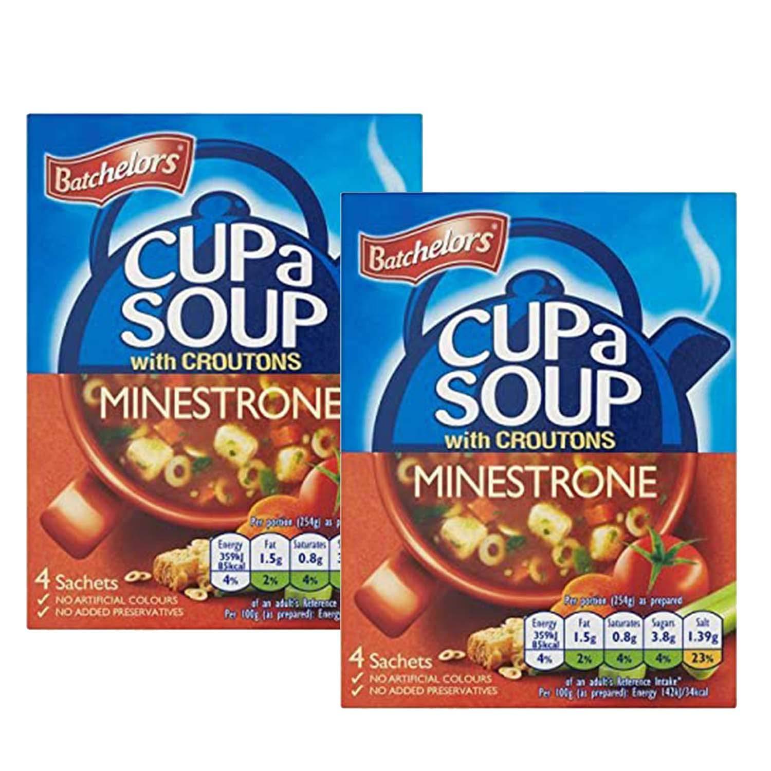 Batchelor's Batchelor's Cup A Soup with Croutons 4 Sachets - Minestrone- 2 Pack, 2 x 94 g