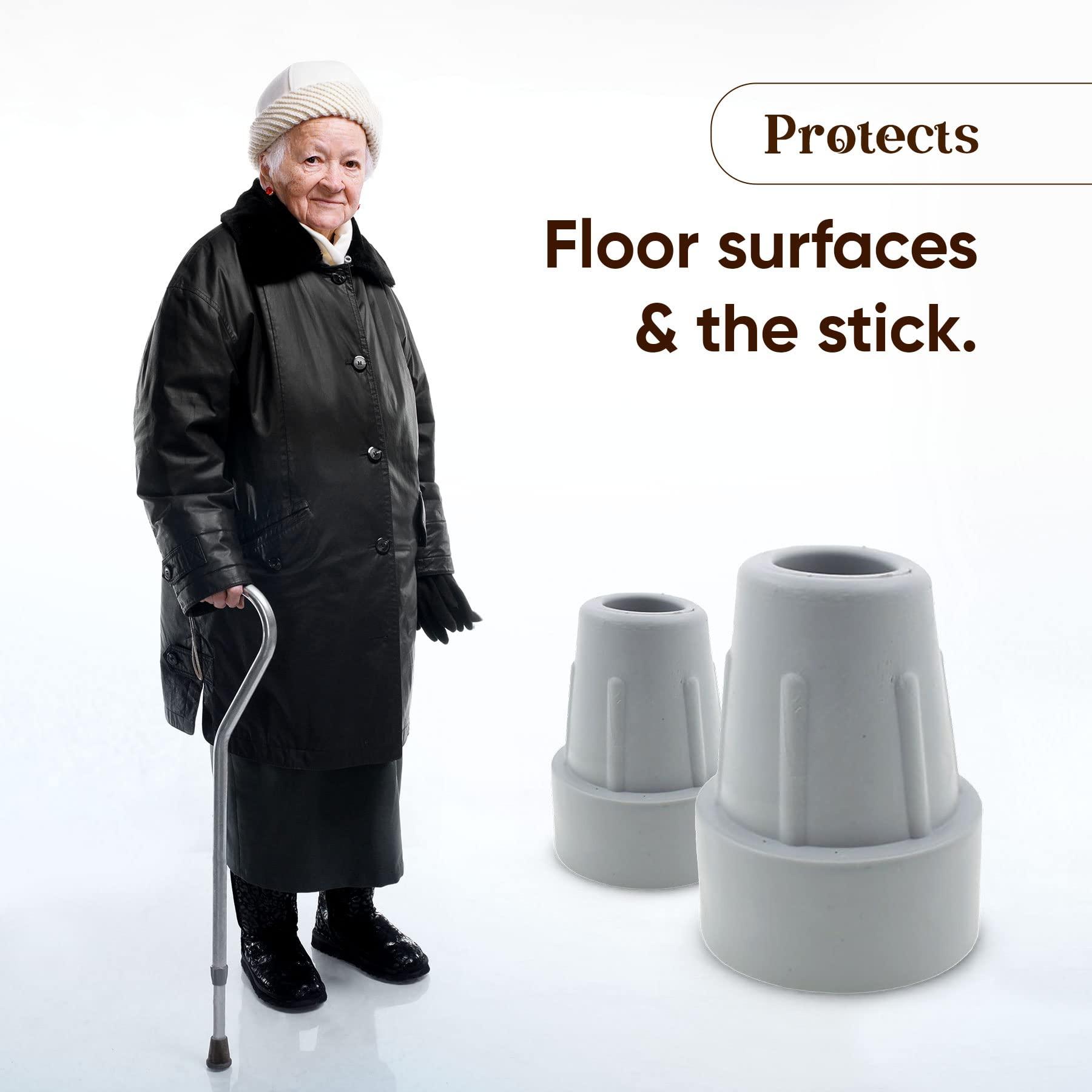 AARAM Aaram Walking Stick Rubber Shoes Ferrules 2 Pcs For 19mm or 3/4inch Pipe Improves Grip, Stability, And Durability of Walking Sticks