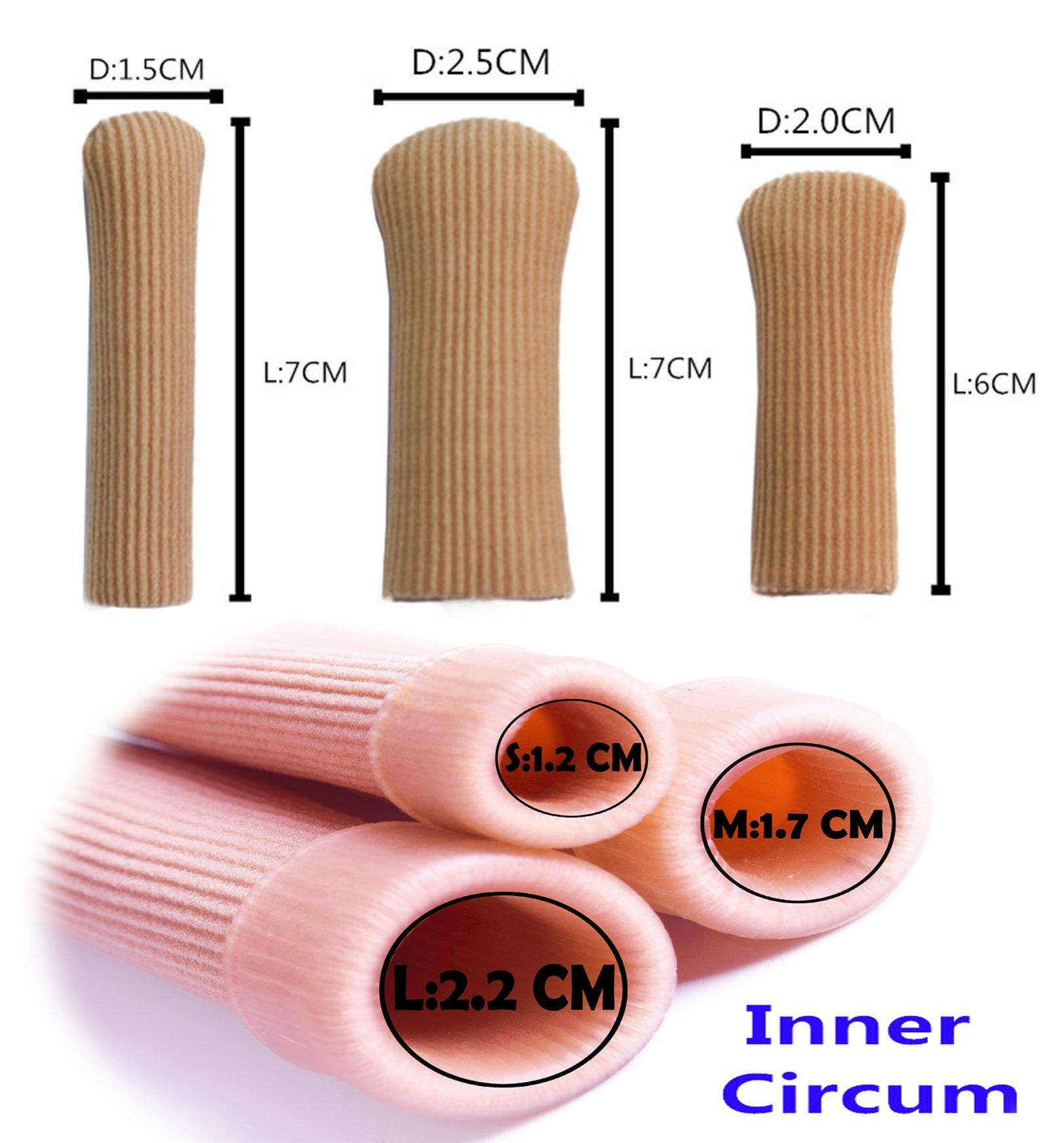 ERGOfoot ERGOfoot 6 Pack Toe Caps Close Finger Toe Sleeve Tubes Toe Protectors Gel Rubbing Tube to Prevent Bunions, Hammertoes, Callus, Corn, Blisters(Diameter 1.5cm)