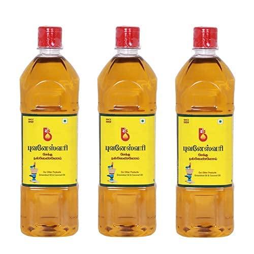 Bhuvanaeswari Bhuvanaeswari Cold Pressed Sesame Oil/Gingelly Oil, 1000 ml (Pack of 3)