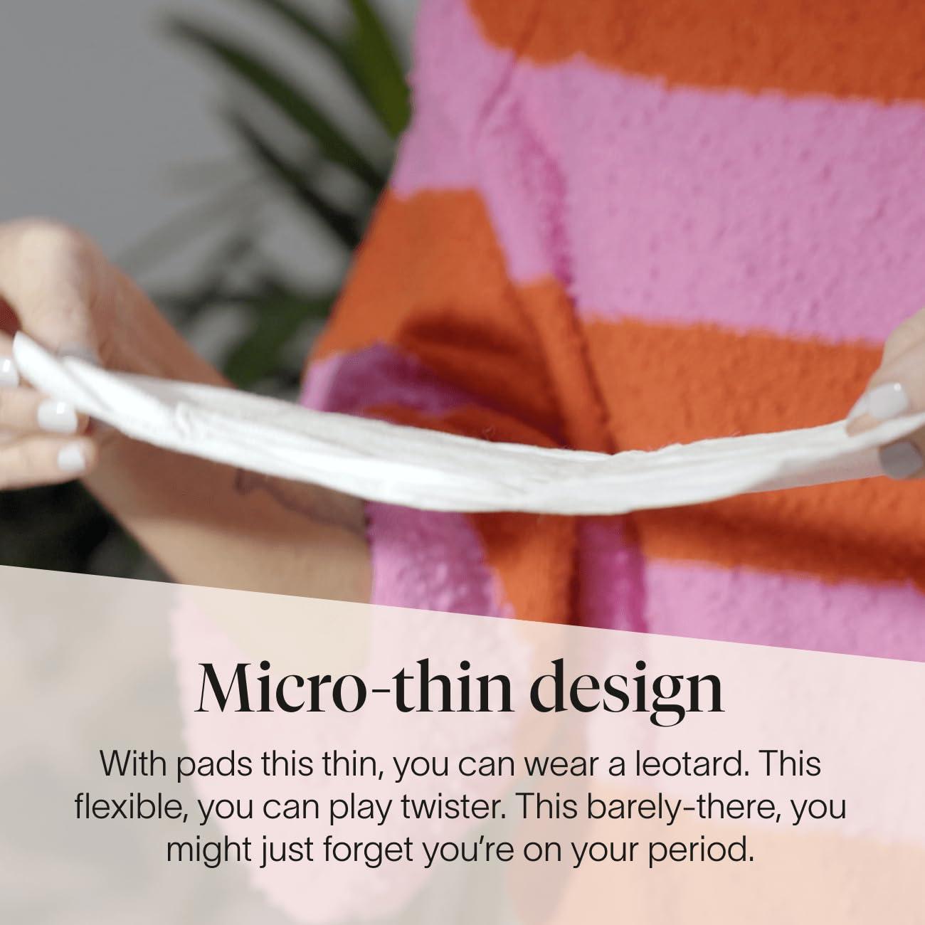 Cora Cora Ultra Thin Organic Cotton Period Pads, Super Absorbency, with Wings & Dry Wicking Technology (36 Count)