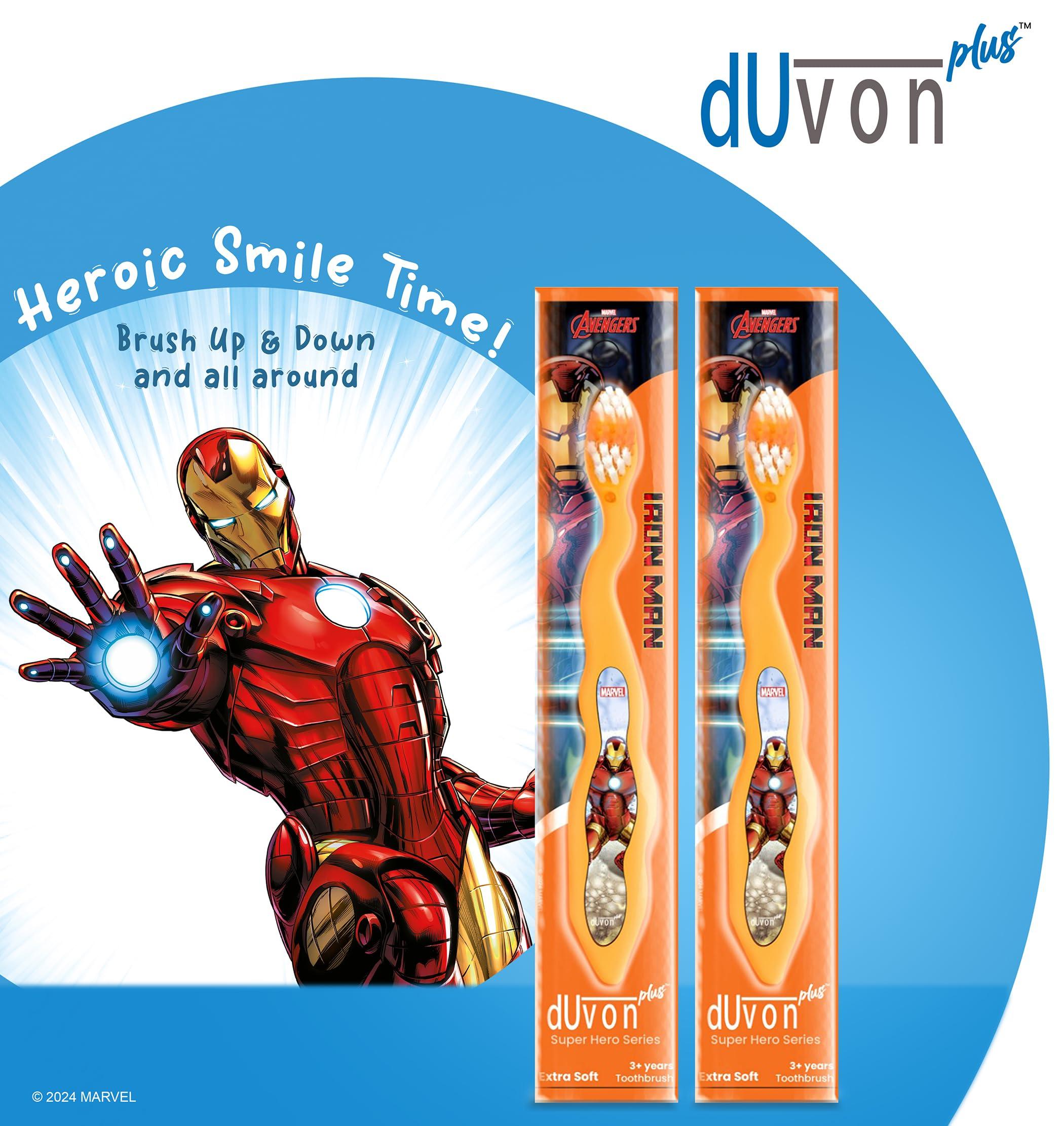 DUVON Duvon Plus Marvel Avenger Series toothbrush - Captain America and Iron Man (Pair of 2)