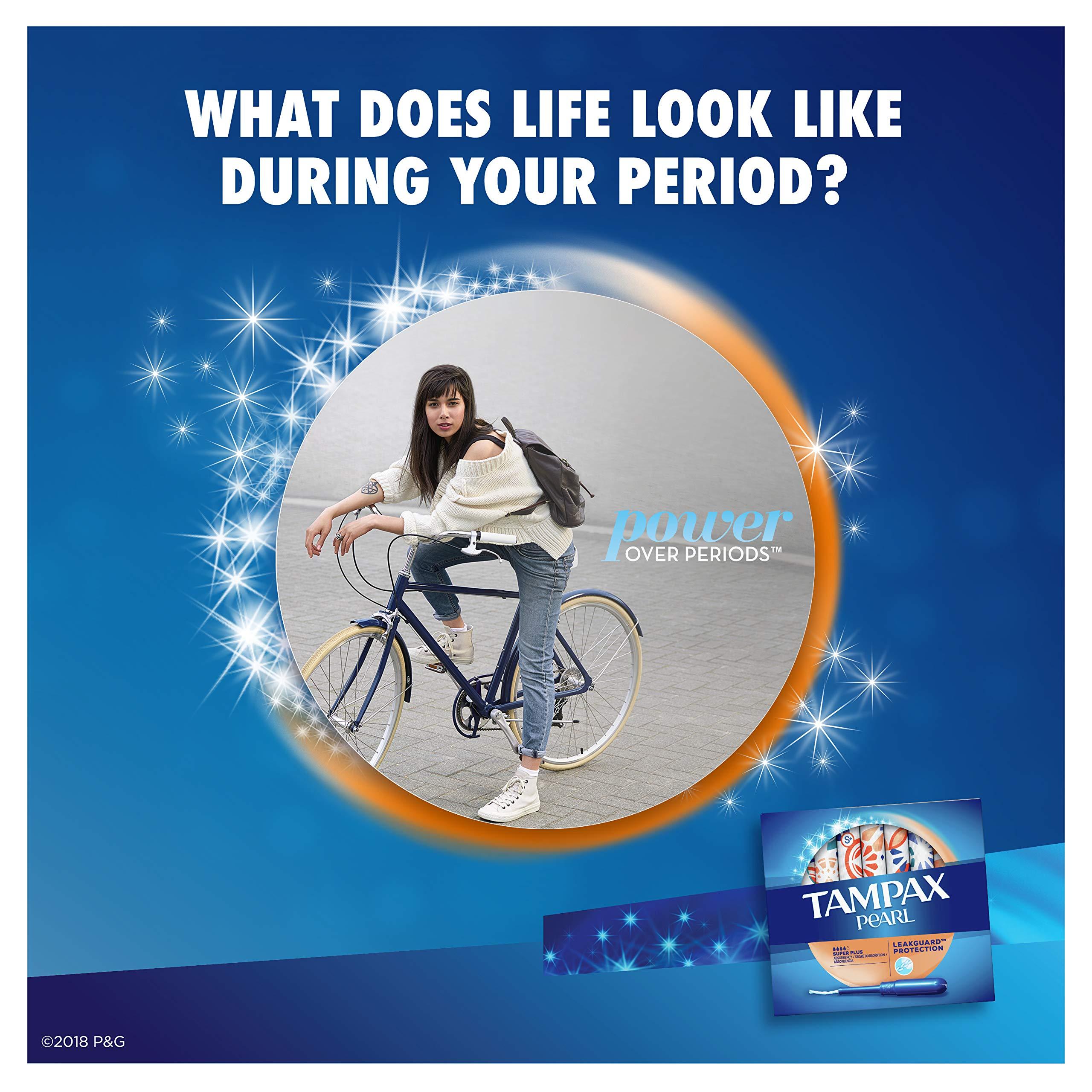 Tampax Tampax Pearl Tampons Super Plus Absorbency with LeakGuard Braid, Unscented, 18 Count