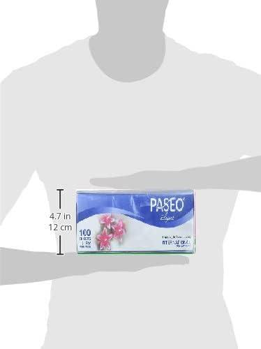 PASEO Paseo Elegant 2-Ply International Premium Facial Tissues, Hygienic, Soft and Luxury (19.5x20cm Each Sheet, 100 Sheets Each Box, White, 8 Boxes)