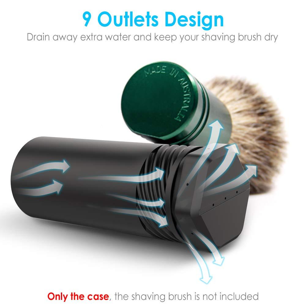 Anplus Anplus Shaving Brush Travel Case, Shave Brush Holder Stand with Adjustable Height Compatible Most of Shaving Brushes (Brush not Included), Black