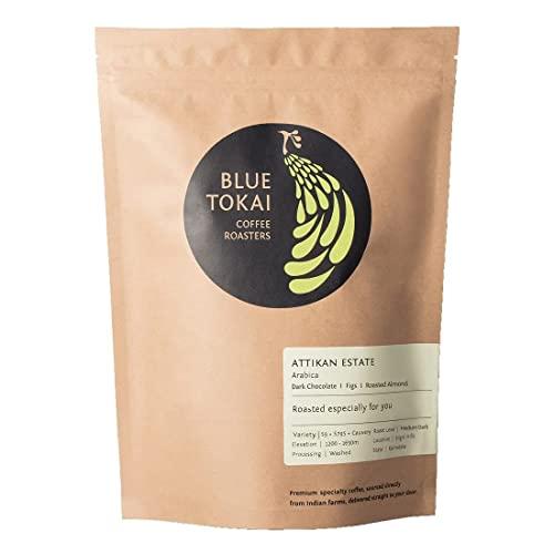 Blue Tokai Coffee Roasters Blue Tokai Coffee Roasters Attikan Estate - Medium Dark Roast (Aeropress Grind) 250g | Made With 100% Specialty Grade Arabica Freshly Roasted Ground Coffee, Bag