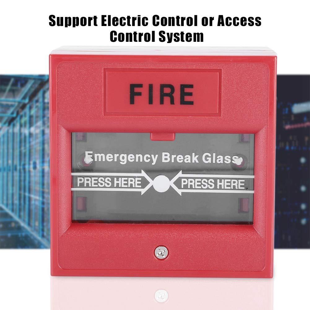 Byged Fire Emergency Button, Fireproof Durable Glass Break Emergency Button, max 3A@36VDC Indoor exit Door for Emergency Door