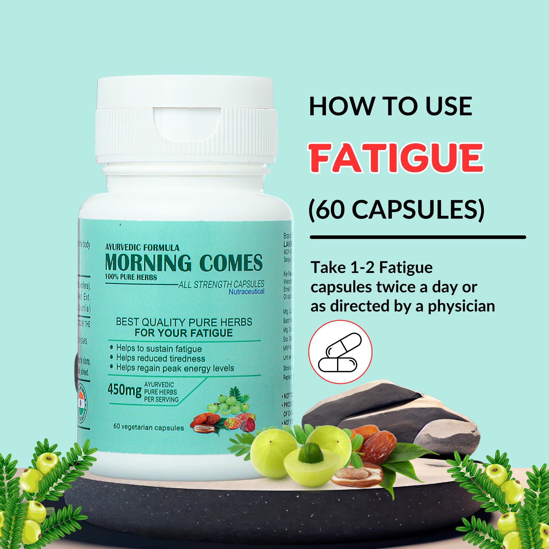 MORNING COMES Morning Comes Ayurvedic All Strength Capsules | 450 mg Herbal Blend with Dates, Mango Seed & Amla for Daily Wellness, Energy, Stamina, Blood Sugar Support & Immune Health | 60 Capsules (Pack of 1)