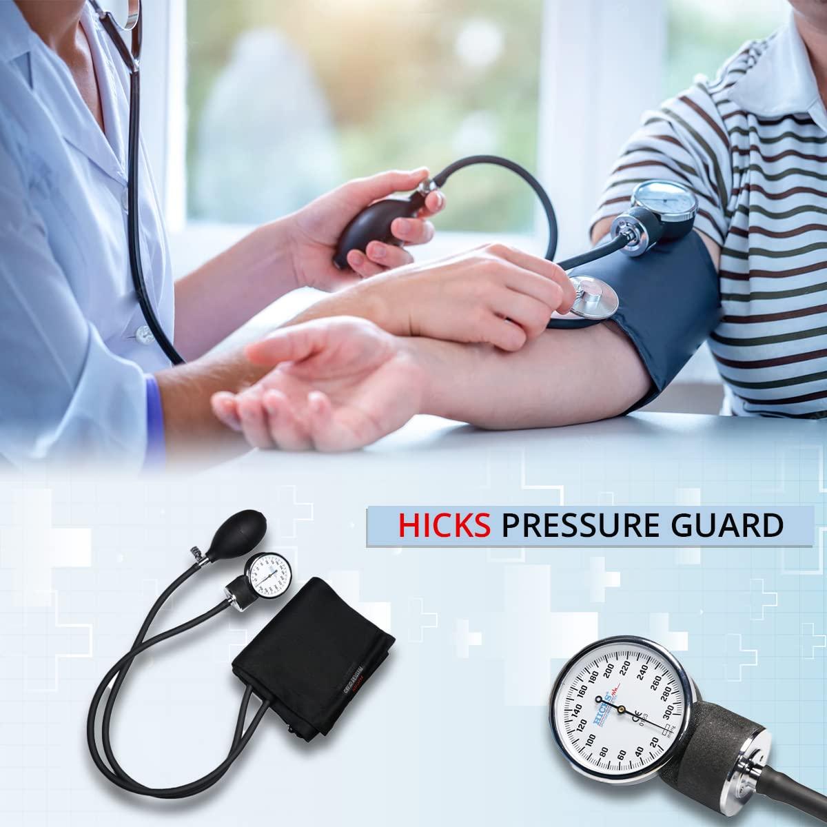 HICKS Hicks Professional Stethoscope with Pressure Gauge - Dual-Function, User-Friendly, Reliable Accuracy, Durable Construction - Ideal for Medical Professionals and Home Use