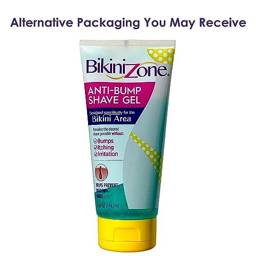 Bikini Zone Bikini Zone Anti-Bumps Shave Gel - Close Shave w/ No Bumps, Irritation, or Ingrown Hairs - Dermatologist Recommended - Clear Full Body Shaving Cream (5 oz)