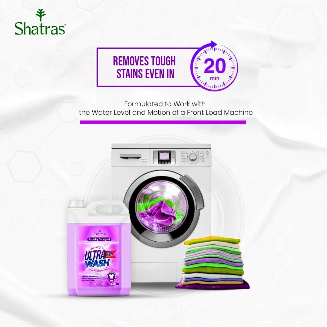 Shatras Shatras Ultra Wash Low Foam Laundry Liquid Detergent, For Top & Front Load Washing Machine Fabric Sanitising Germ Guard Daily Wash Laundry Detergent