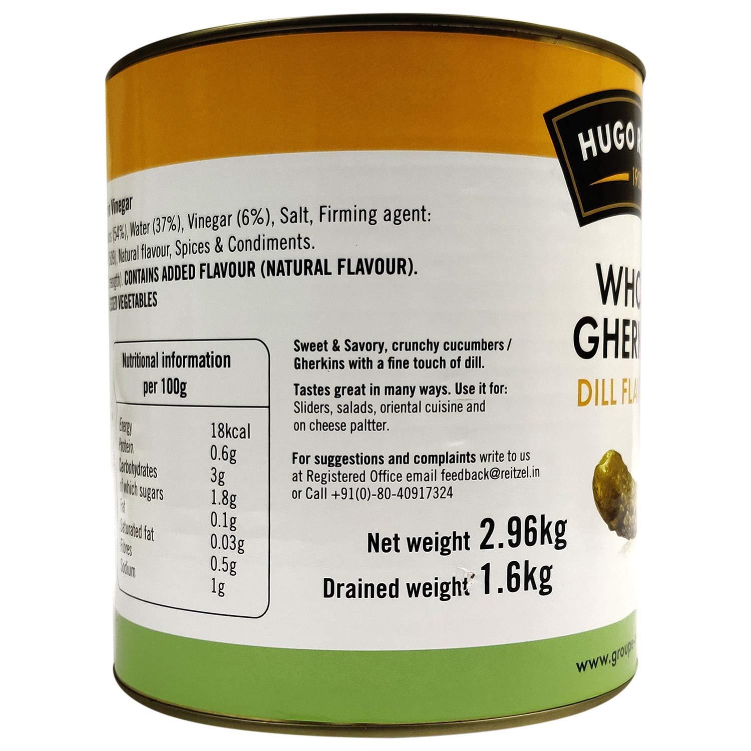Hugoreitzel Hugo Reitzel Whole Gherkins Dill Flavoured, 2.96kg