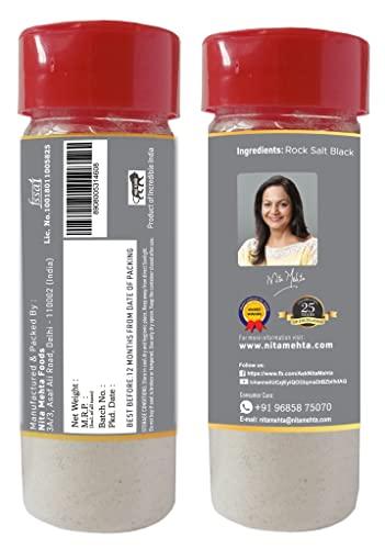 KITCHEN QUEEN NITA MEHTA KITCHEN QUEEN NITA MEHTA Black Salt Sprinkler 300g | Black Salt | Kaala Namak Bottle | Black Salt Powder Bottle, 300g | Pack 2