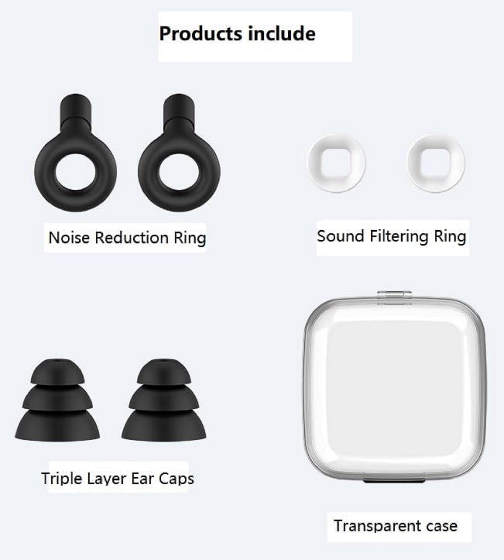 AUGEN AUGEN Ear Plugs for Sleeping, Noise Canceling, Reusable Silicone Earplugs for Hearing Protection, Waterproof EarPlugs Suitable for Sleeping Swimming Studying Traveling Concerts Airplanes (White C, M9)