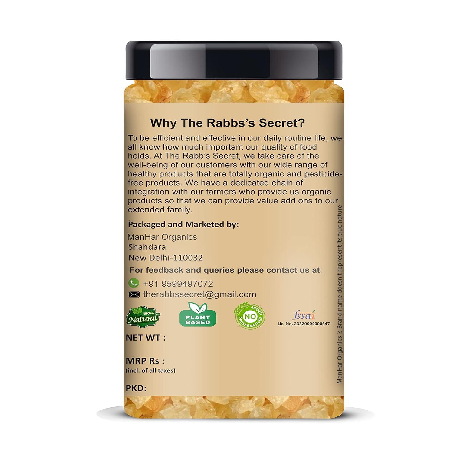 The Rabb's Secret The Rabb's Secret Gond Katira Pure Organic Jar 500gm| Tragacanth Gum| Edible Gum (Gond Katira, 500gm)