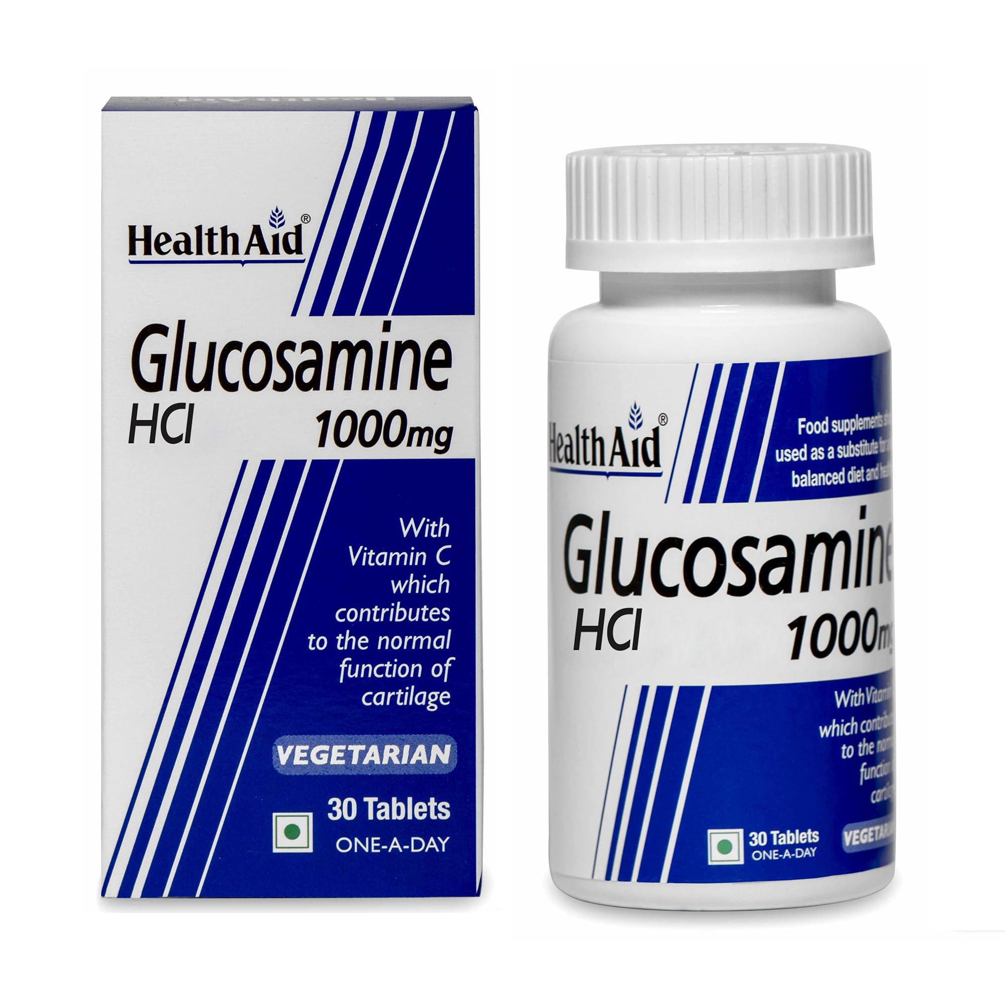 Health Aid HealthAid Glucosamine HCL 1000mg with Vitamin C, Curcuma Extract & Manganese 90 Vegetarian Tablets for Joint Health, Flexibility, Mobility, Cartilage Support, Anti-Inflammatory & Bone Strength