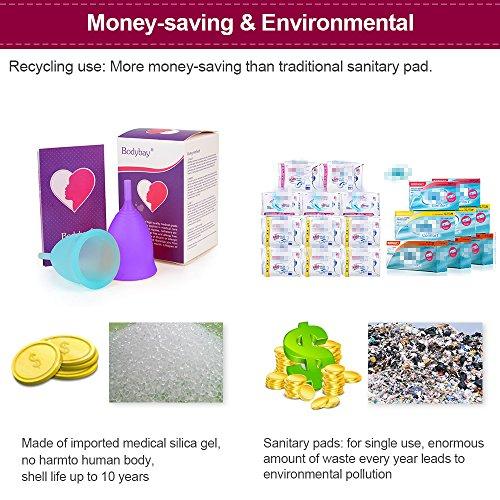 Bodybay Bodybay Menstrual Cup, Set of 2 Periods Kit with FDA Registered, Best Feminine Alternative Protection to Cloth Sanitary Napkins- Post Childbirth