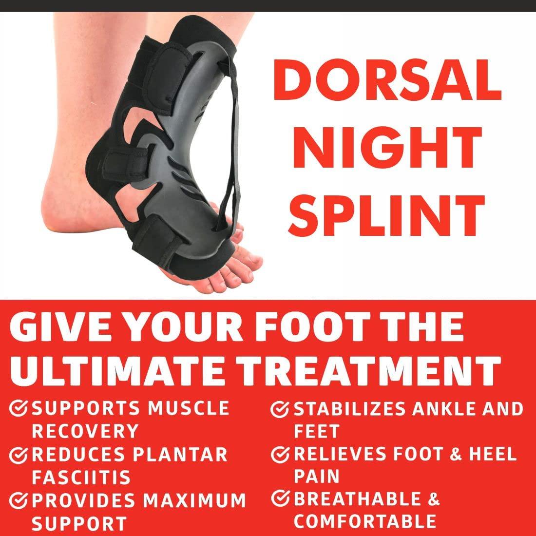 SAMSON MEDICAL TECHNOLOGIES DORSAL NIGHT SPLINT SLEEPING STRETCH BOOT Adjustable Achilles Tendonitis Brace for Fascia, Tendon and Calf Stretching, Heel and Bone Spur, Arch Pain Treatment (LARGE & EXTRA LARGE)