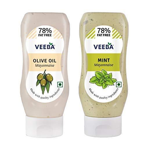 VEEBA Veeba Olive Oil Mayonnaise, 300g and Mint Mayonnaise, 300g - Pack of 2
