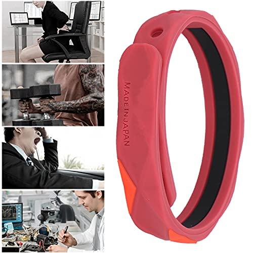 Guosi Anti Shock Wristband, Promote Circulation Soft Silicone Anti Static Wrist Strap Improve Sleep Quality Radiation Protection for Work for Winter(Red)