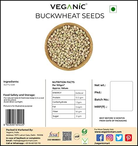 Veganic Veganic Buckwheat Seeds/Kuttu Giri/Buckwheat Groats/Buckwheat Kernel/Hulled Buckwheat - 400 GM