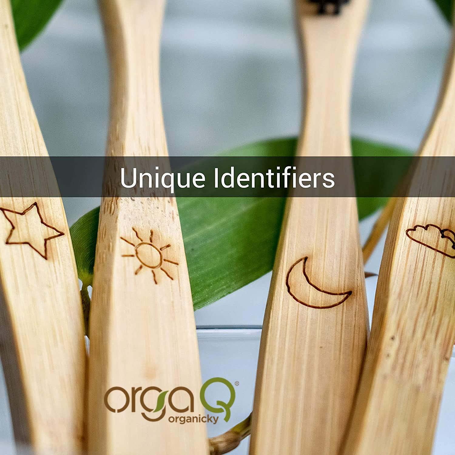 OrgaQ Organicky OrgaQ Organicky Adult Natural Bamboo Automatic Toothbrush With Castor Bean Bristle For Oral Care|Eco Friendly-2 Pc