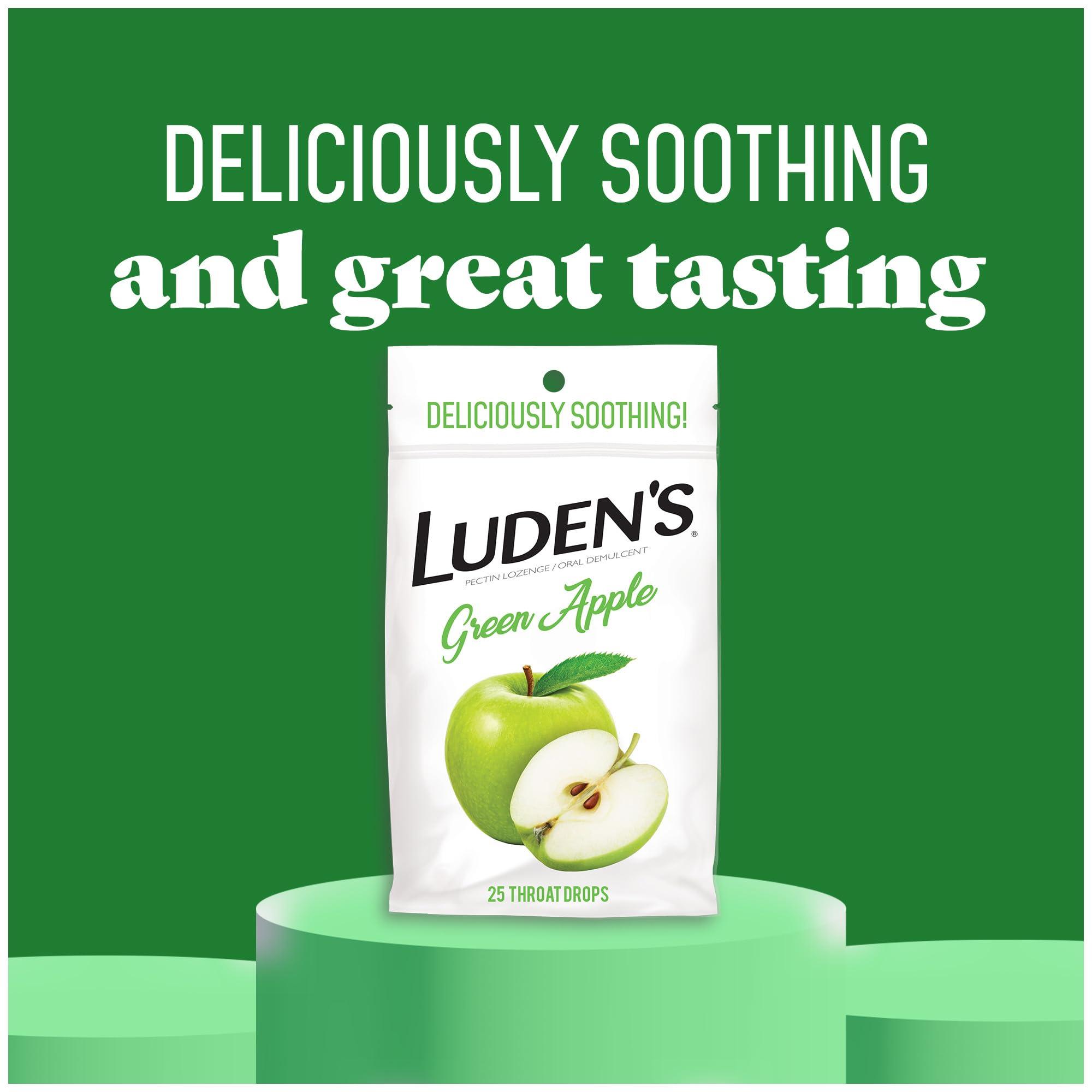 Ludens Luden\'s Green Apple Throat s | Deliciously Soothing | 25 s | 1 Bag