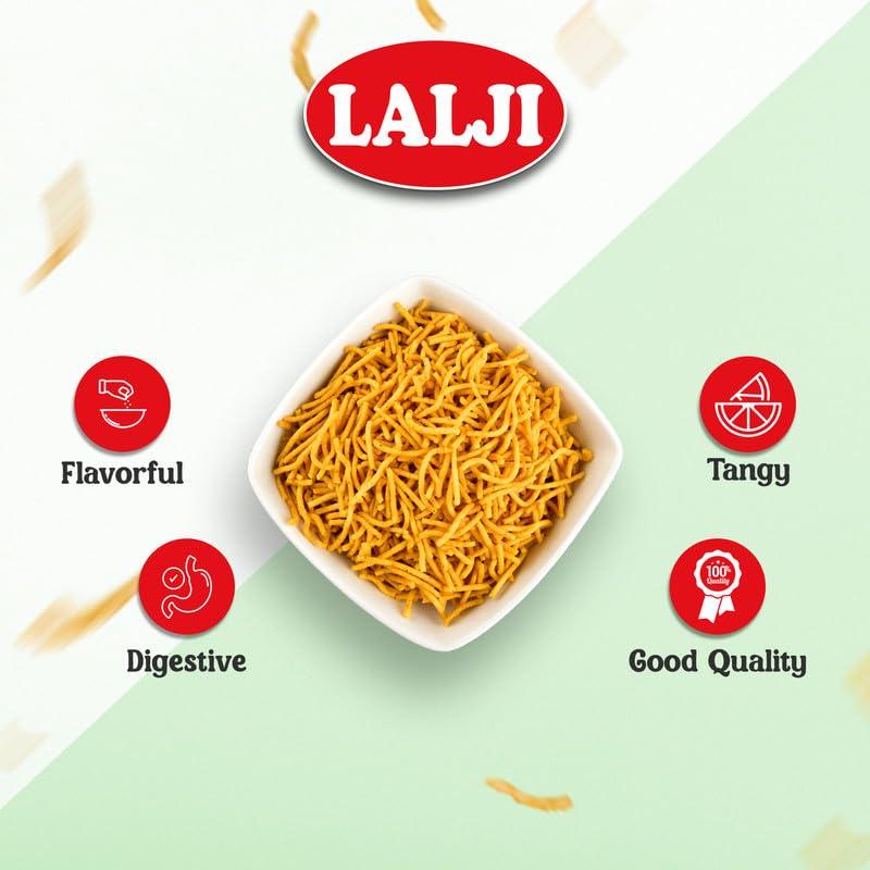 LALJI Lalji Foods Aloo Bhujia 400Gm | Spicy and Crunchy Potato Snack | A Popular Indian Namkeen