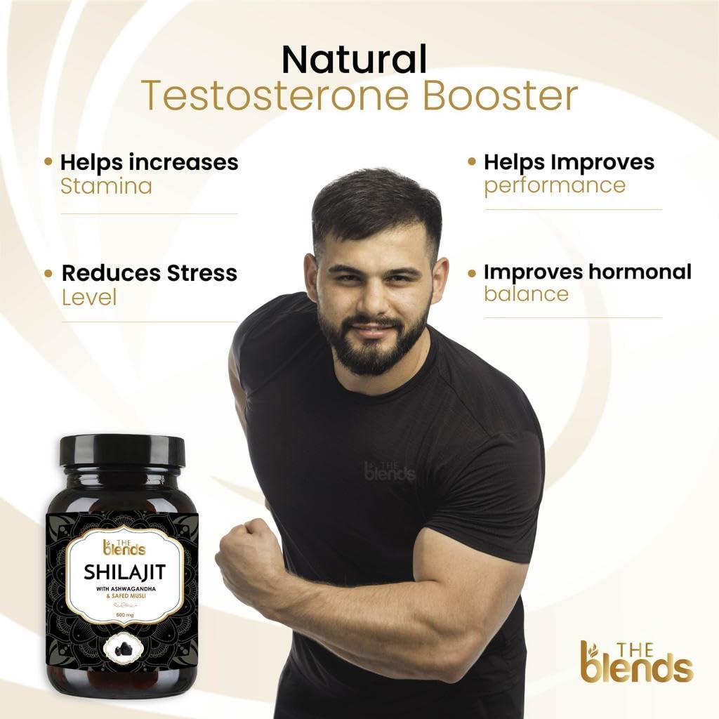 The blends The Blends Shilajit Capsule 500 MG with Ashwagandha and Safed Musli, For Men & Women Pack of 1 (60 Capsule)