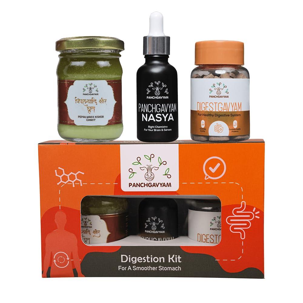 PANCHGAVYAM Panchgavya Digestion kit|Health Hamper |Helps to Improves Digestion|Helps in Gastric and Acidity | Products made with Natural herbs|Box of health & happiness|Diwali GIFT